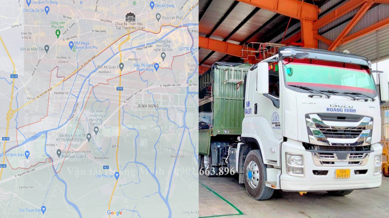 Dịch vụ cho thuê xe tải Hoàng Minh tại Quận 8