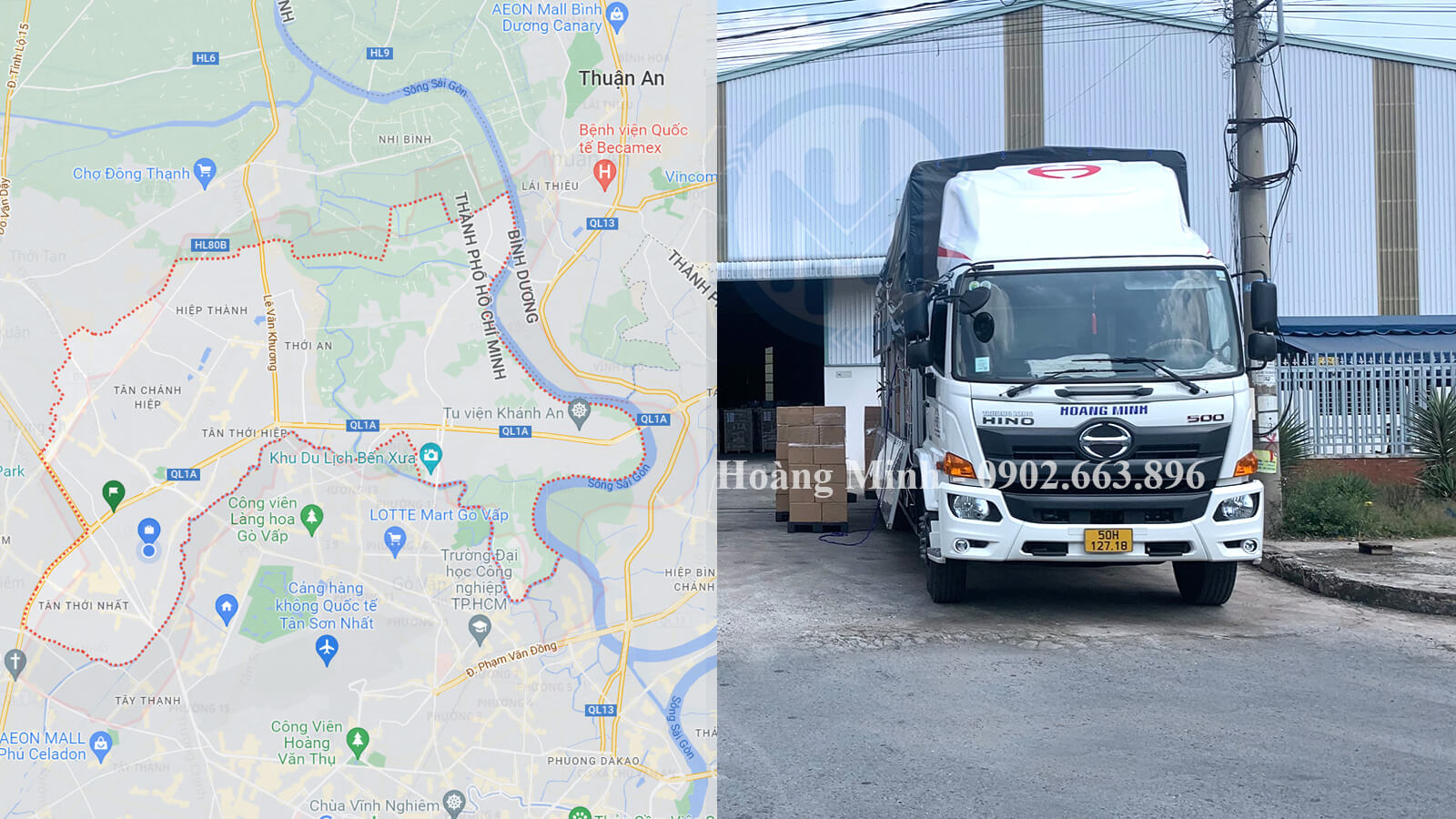 Hoàng Minh cho thuê xe tải chở hàng quận 12 uy tín