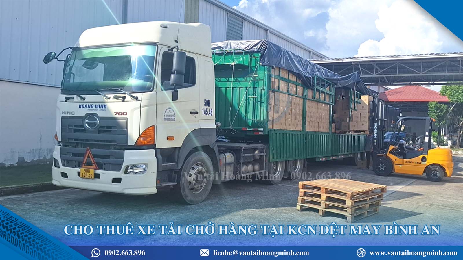 Cho thuê xe tải KCN Dệt May Bình An