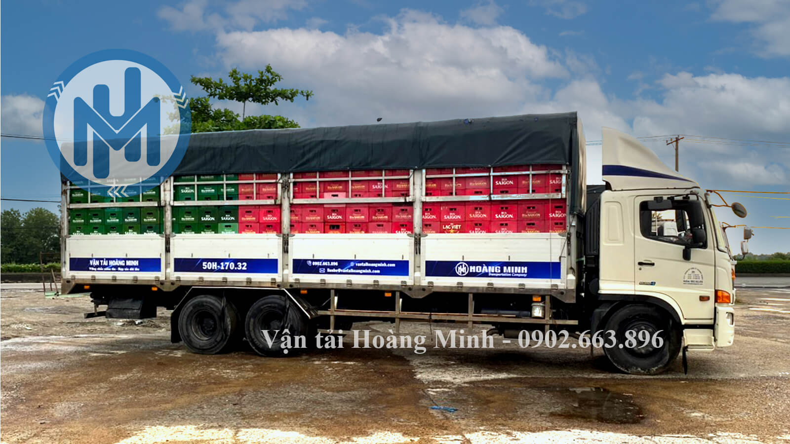 Xe tải chở hàng bia, nước giải khát giá tốt