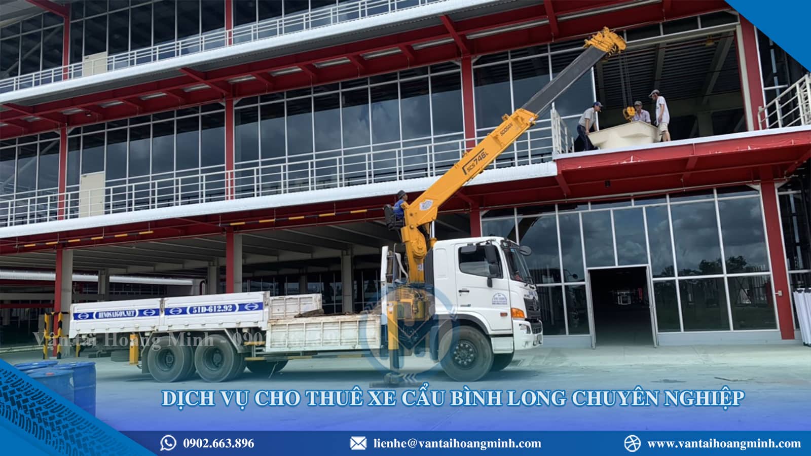 Cho thuê xe cẩu tại Bình Long uy tín, hỗ trợ nâng hạ hàng hóa an toàn