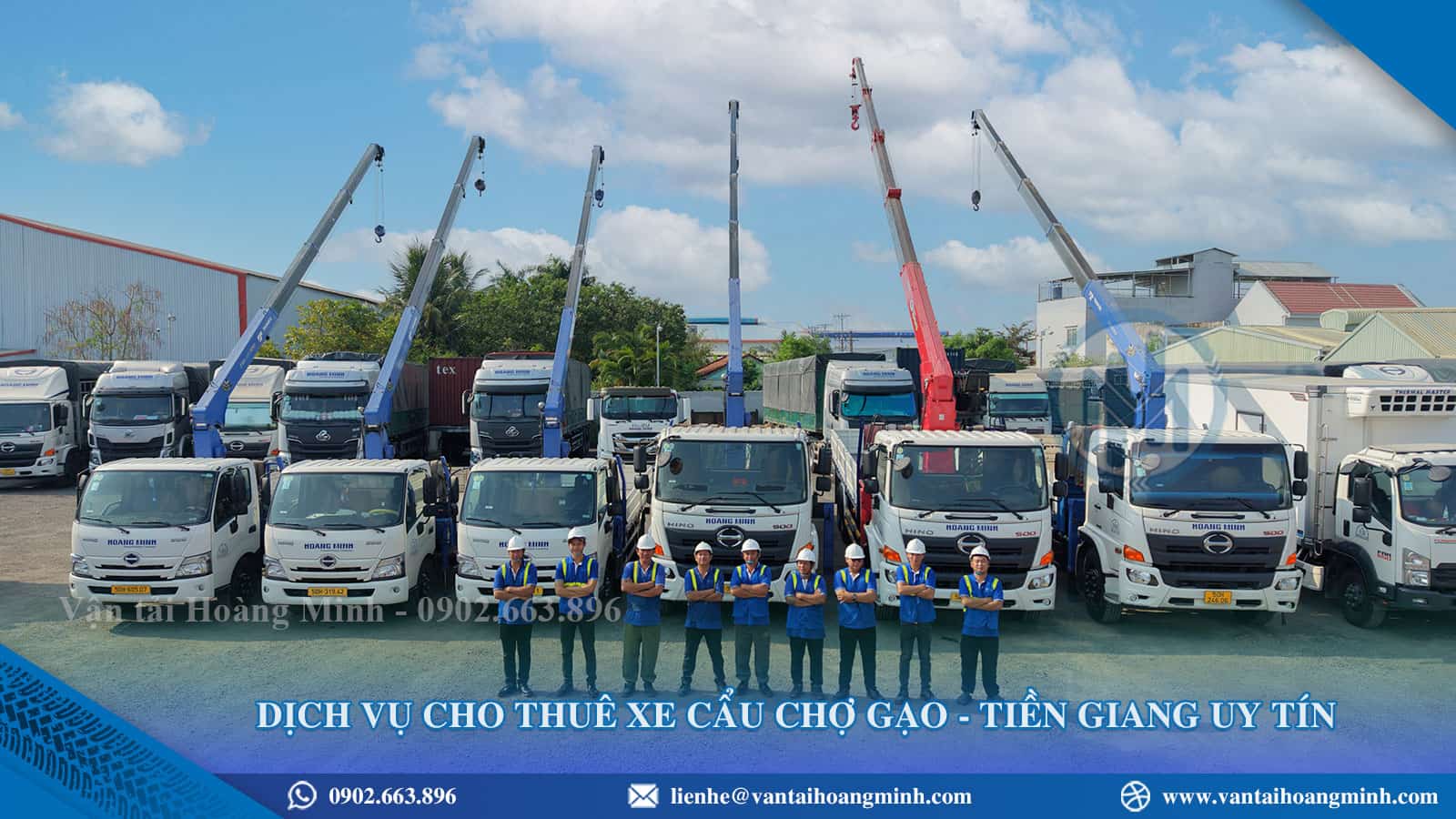 Cho thuê xe cẩu Chợ Gạo uy tín, chuyên nghiệp